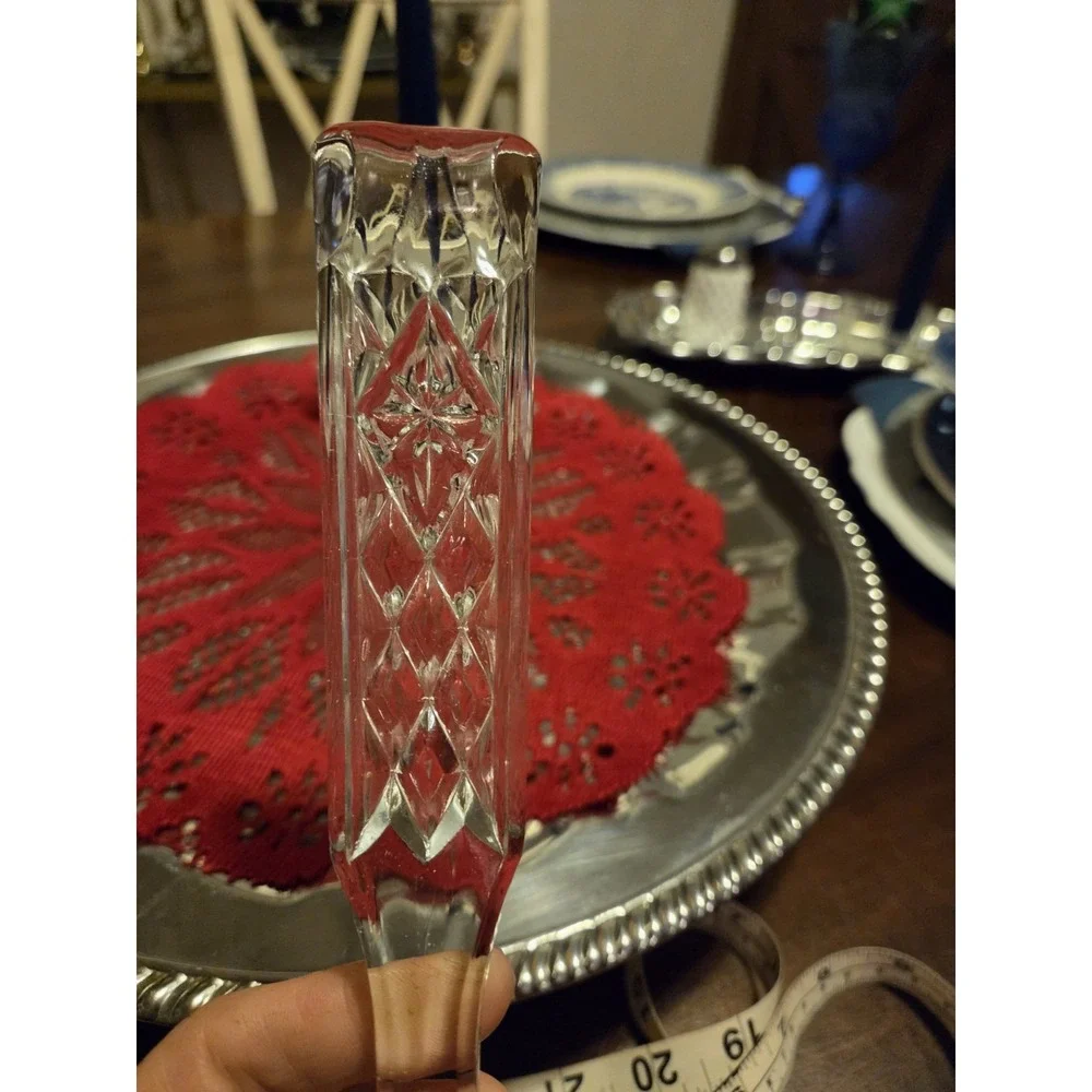 Vintage Anchor Hocking Wexford Pattern  Glass Serving Spoon